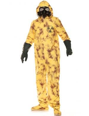 Mens Dirty Yellow Hazmat Suit Costume - Main Image