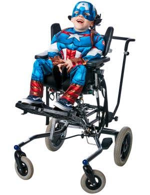 Image of Adaptive Captain America Boys Marvel Superhero Costume - Front View