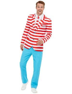 Image of Where's Wally Deluxe Suit Men's Costume - Front Image
