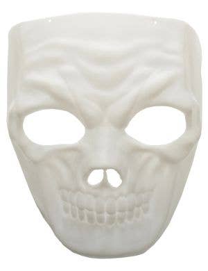 Image of Skeleton Face White Plastic Halloween Costume Mask