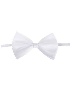 Image of Showman White Satin Bow Tie Costume Accessory - Main Image