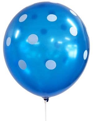 Image of Blue and White Polka Dot Party Balloons 10 Pack