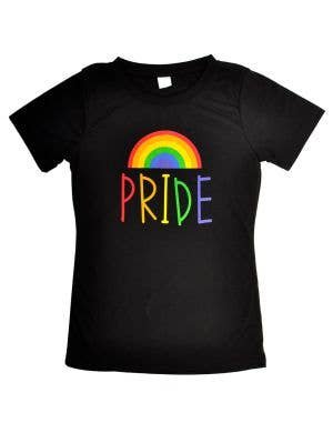 Image of Fitted Black Rainbow Pride Women's Crew Neck Shirt