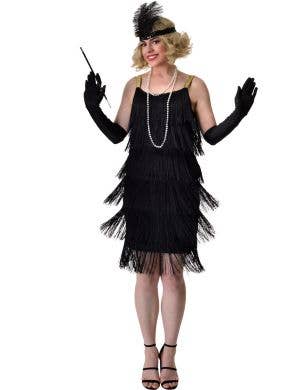 Image of Racy Black Tassel 1920's Flapper Women’s Costume - Main Image