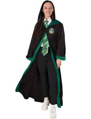Image of Deluxe Slytherin Women's Costume Robe with Hood
