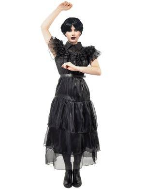 Image of Deluxe Plus Size Women's Wednesday Party Dress Costume - Front View