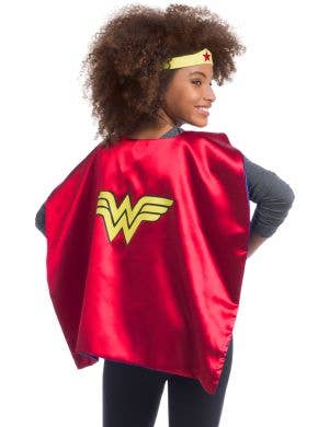 Image of Wonder Woman Girl's Costume Cape and Headband - Close Image
