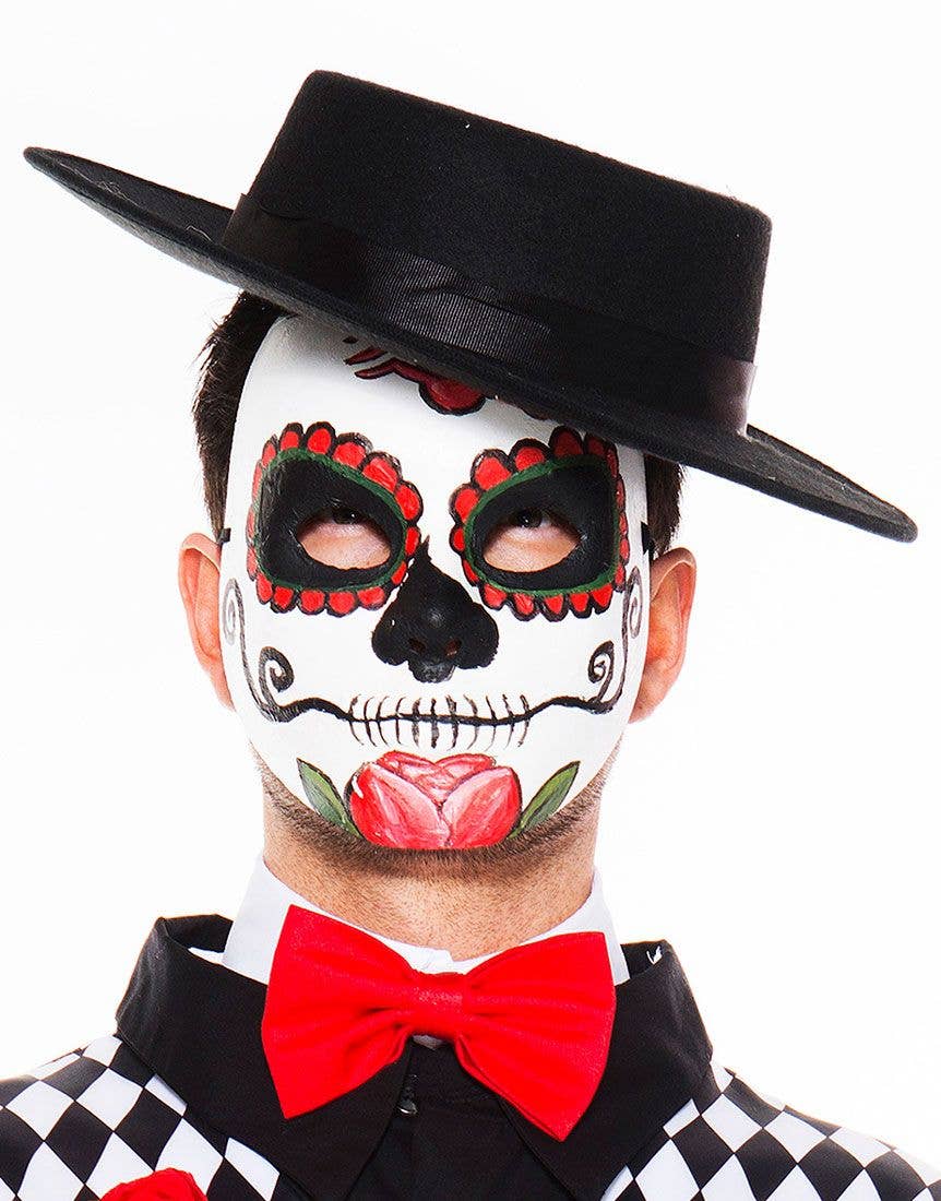 Painted Sugar Skull Masquerade Mask | Floral Mexican Face Mask