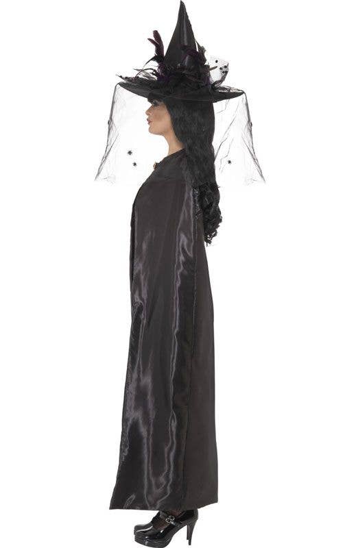 Long Black Halloween Cape | Deluxe Women's Witch Costume Cape