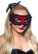 Red And Black Side Feather Women's Masquerade Mask View 2