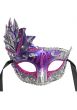 Purple And Silver Women's Side Overlay Masquerade Mask Alternative Image