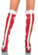 Synthetic Red and White Vinyl Knee High Wonder Woman Platform Boots - Front View