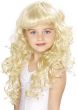 Girl's Long Curly Blonde Costume Wig with Fringe