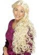 Long Curly Blonde Women's Medieval Costume Wig with Braided  Centre Part