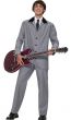 Men's British Invasion 1960s Grey Suit Beatles Fancy Dress Costume Main Image