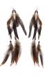 Long Indian Princess Brown Feather Costume Earrings