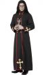 Long Black Minister of Death Robe Men's Halloween Costume - Front View