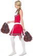 Sexy Women Red Cheerleader Fancy Dress Costume - Side View