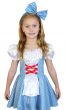 Girls Blue and White Checkered Dorothy Book Week Fancy Dress Costume Close Image