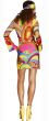 Flower Power Hippie Go Go Dancer 60s Dress Women's Fancy Dress Budget Costume - Back Image 
