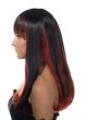 Womens Black and Red Halloween Vampire Costume Accessory Wig - Side Image