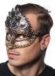 Silver and Gold Men's Roman Style Masquerade Mask - View 3