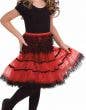 Black and Red Girl's Fancy Dress Costume Petticoat Front