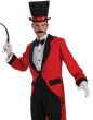 Red and Black Circus Ringmaster Men's Showman Costume - Close Up Image 1