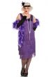 Women's Long Plus Size Purple Flapper Dress Front View