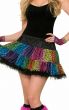 Bright Neon Rainbow And Black Leopard Print Costume Skirt 1980's Retro Theme Costume Accessory Main Image