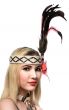 Deluxe Native American Indian Black and Pink Feather Headband - Side View 2