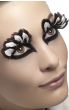 Brown and White Extravagant Feather Costume Eyelashes