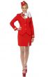 Women's Red Air Hostess Flight Attendant Fancy Dress Costume Front View