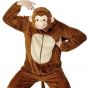 Cheeky Brown Monkey Onesie Costume for Adults Close View