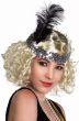 Silver and Black Feather 20s Flapper Costume Headband - View 1