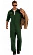 Men's Green Top Gun Flight Suit Costume Jumpsuit Front