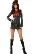 Women's Grey and Red Women's Military Costume - Front Image