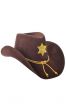 Adult's Brown Sheriff's Faux Suede Cowboy Costume Hat Accessory 