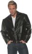 1950s Greaser Black Leather Look Mens Costume Jacket - Main Image