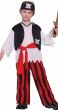 Striped Boy's First Mate Pirate Costume Close Up View