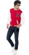 Men's 50's College Jock Red Letterman Costume Jacket - Front View