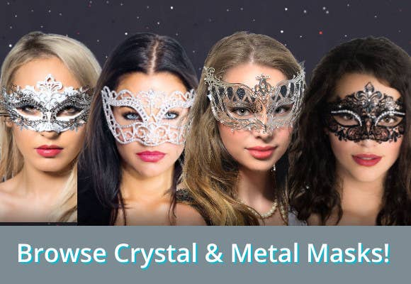 Shop for the Best Range of Metal Masquerade Masks and Crystal Masks in Australia